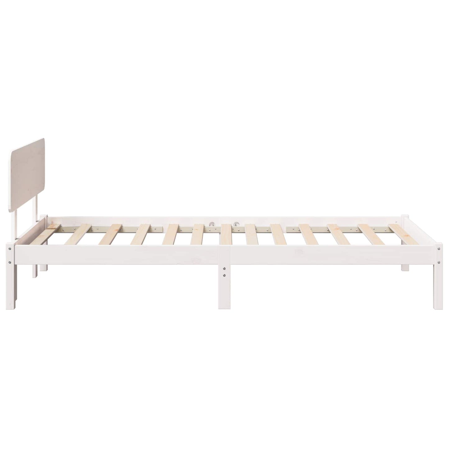 Sengestel med hovedgærde Hvid 90 x 190 cm Massiv fyrretræ