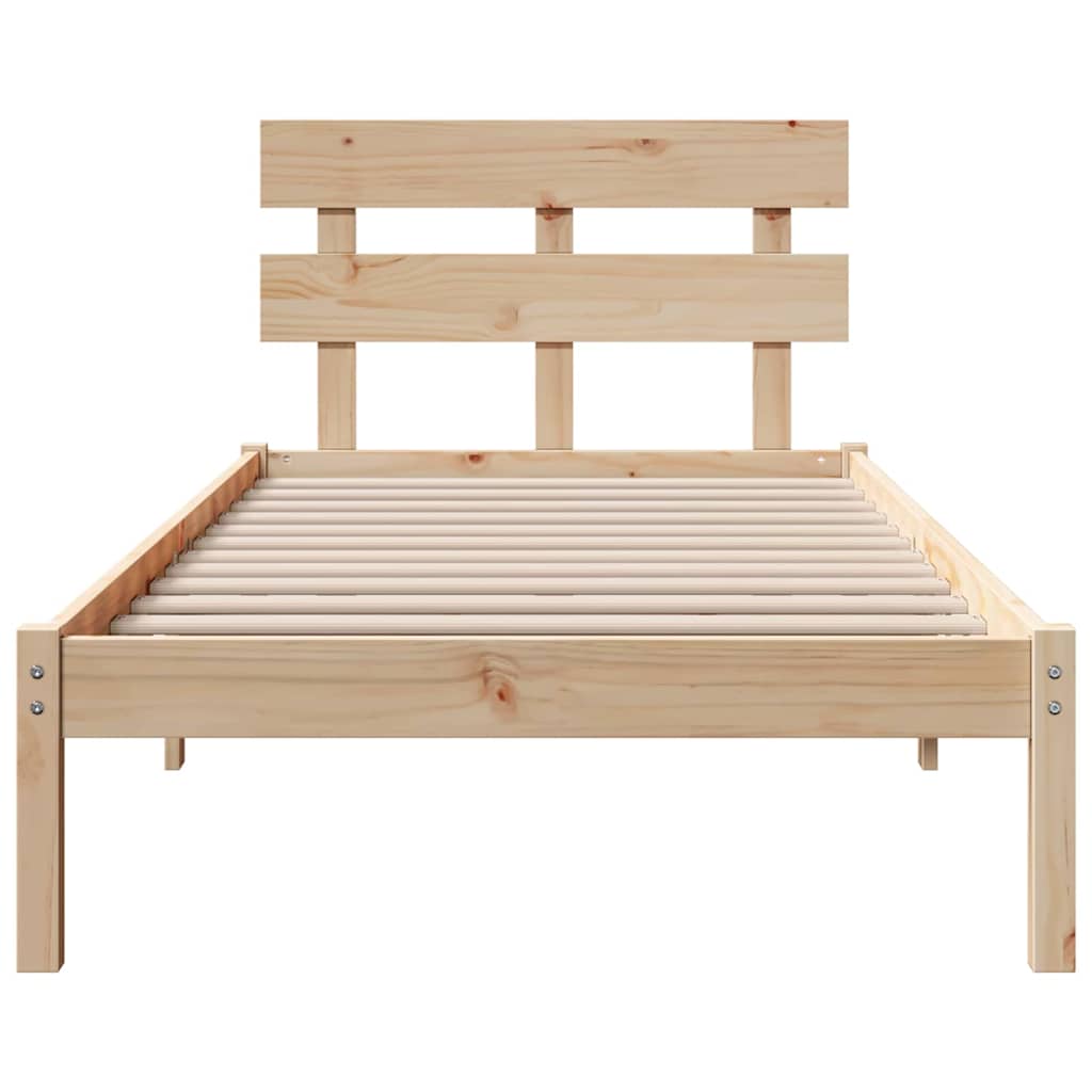 Sengestel med hovedgærde Brun 80 x 200 cm Massivt fyrretræ