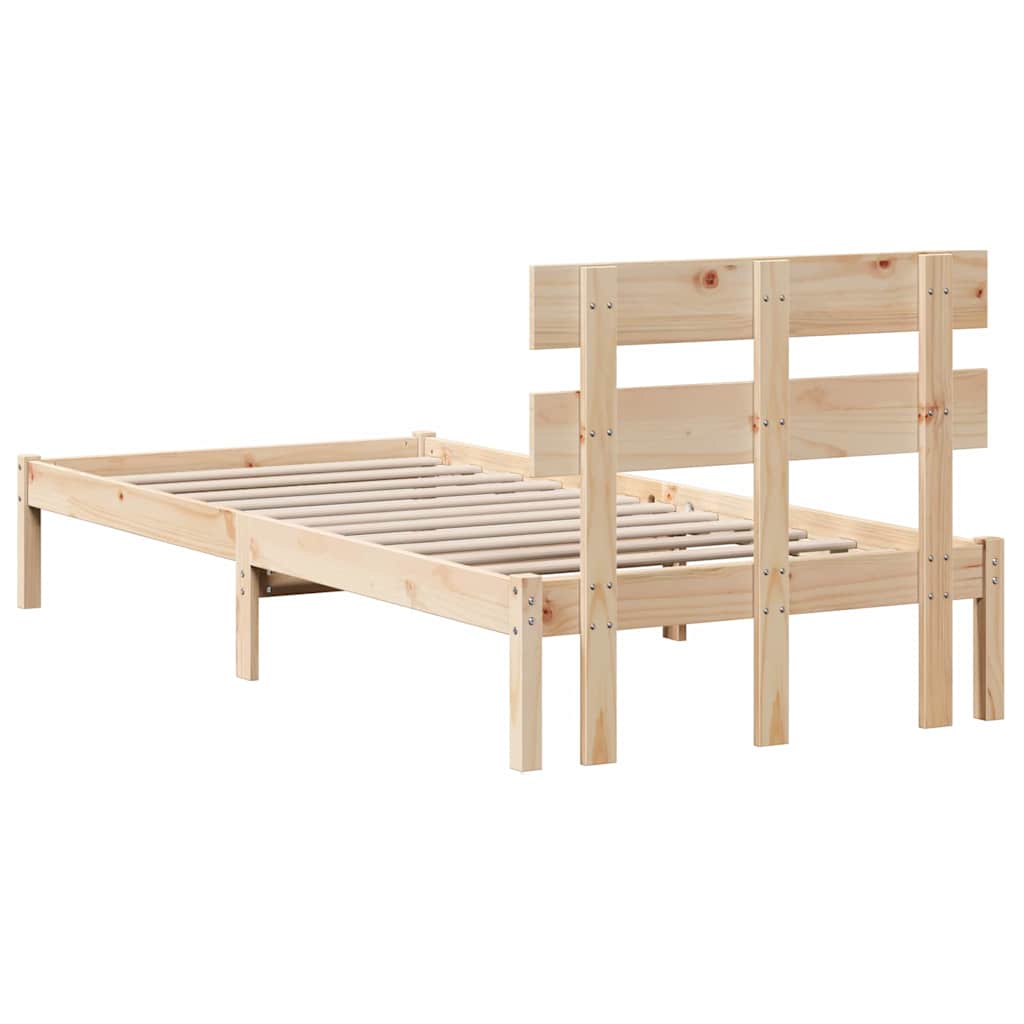 Sengestel med hovedgærde Brun 100 x 200 cm Massivt fyrretræ
