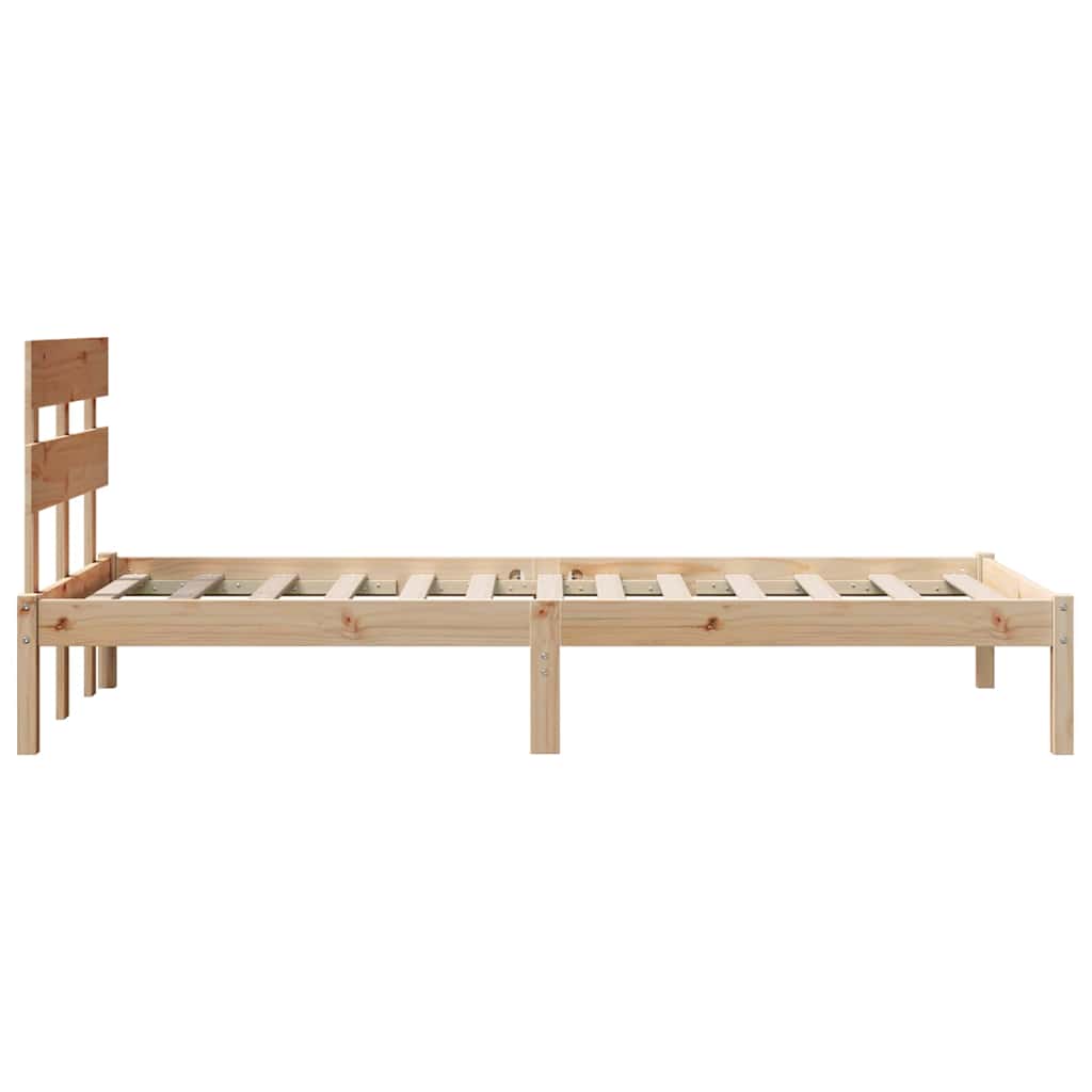 Sengestel med hovedgærde Brun 90 x 190 cm Massivt fyrretræ