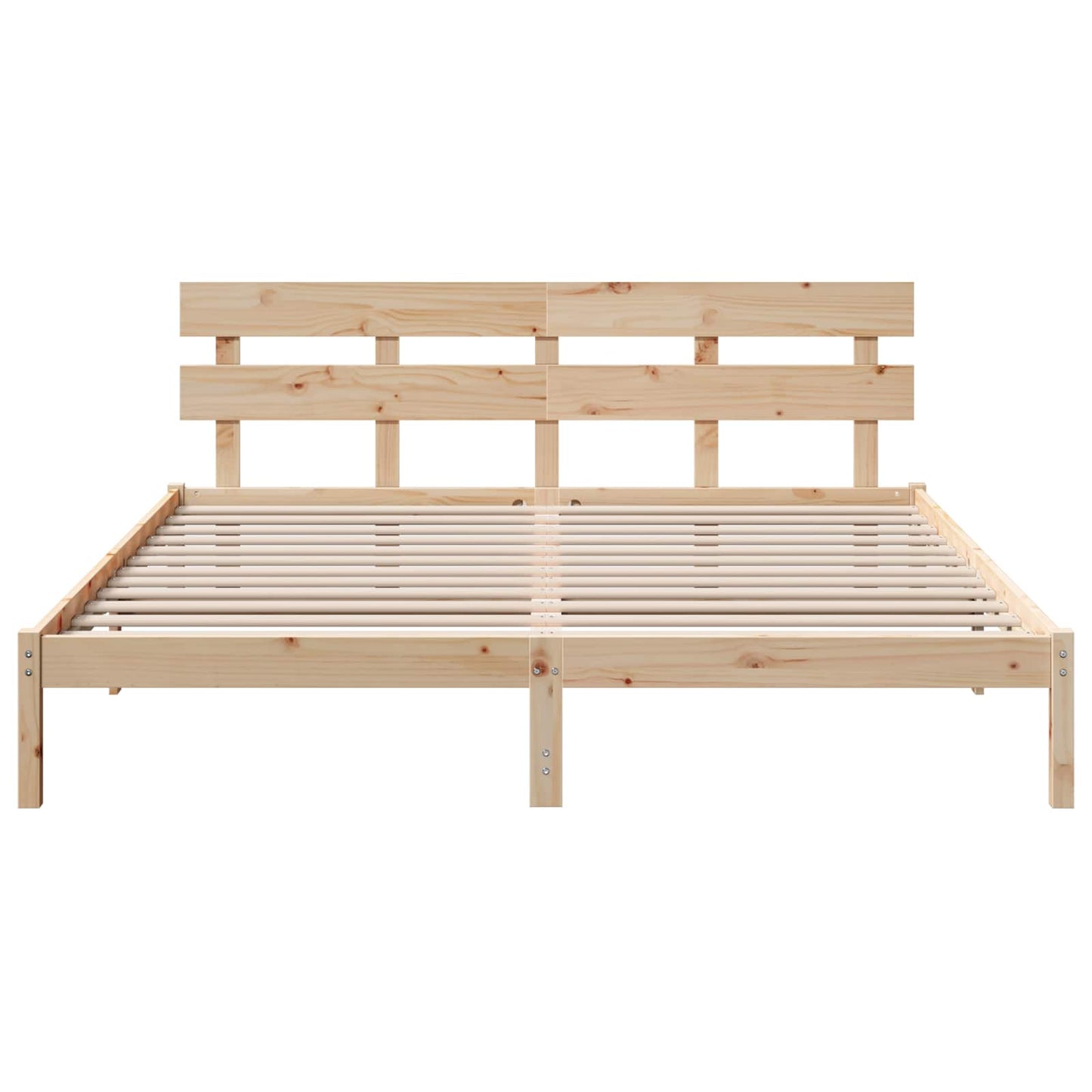 Sengestel med hovedgærde Brun 200 x 200 cm Massivt fyrretræ