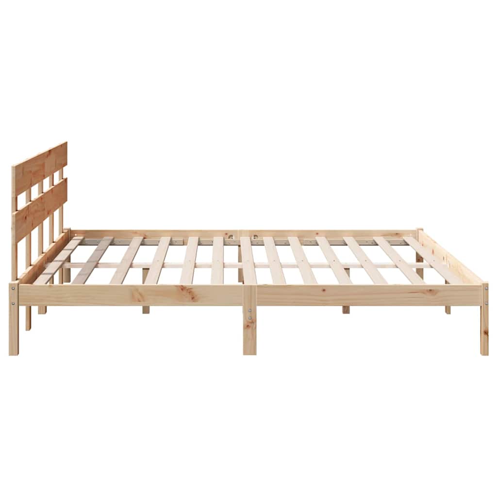 Sengestel med hovedgærde Brun 180 x 200 cm Massivt fyrretræ