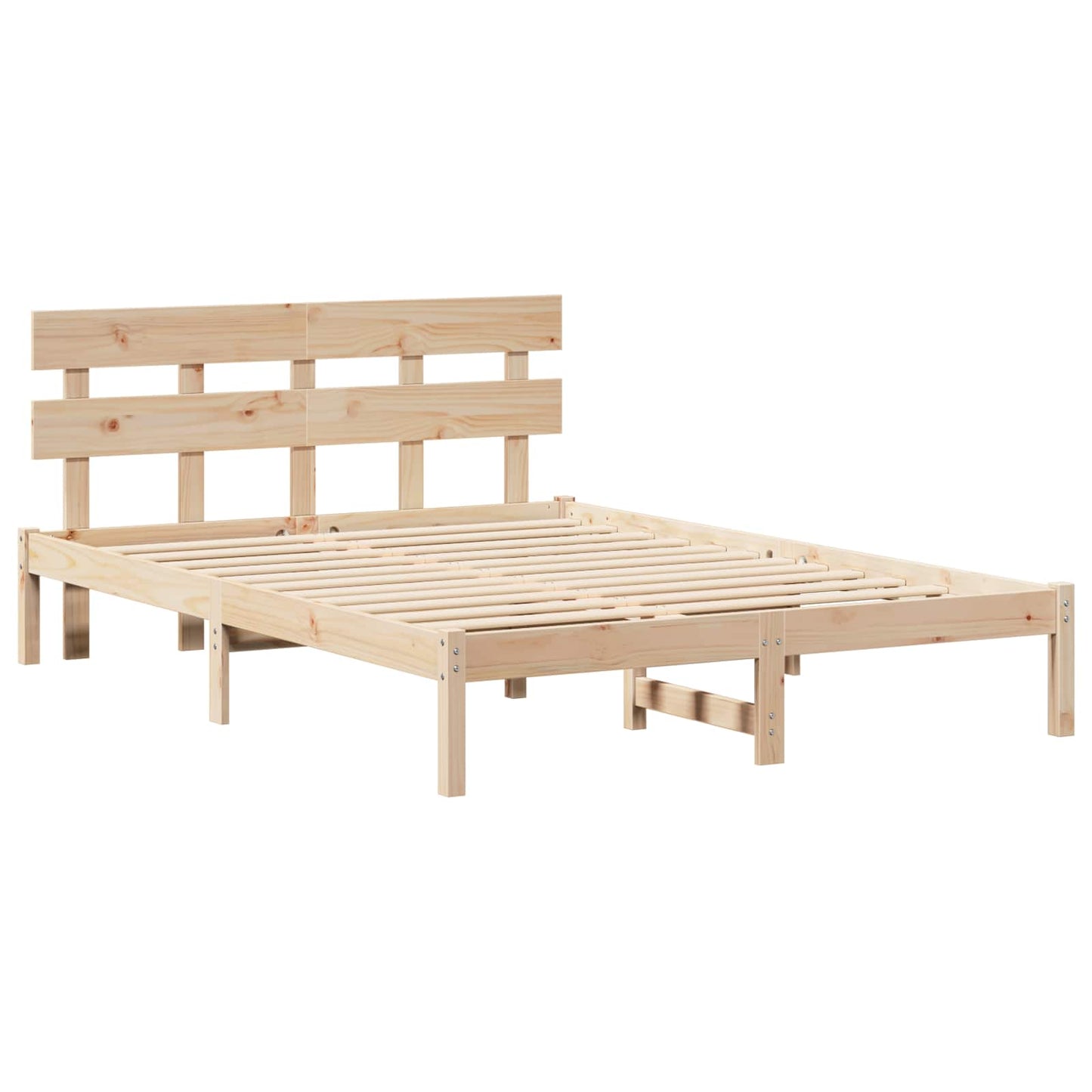 Sengestel med hovedgærde Brun 160 x 200 cm Massivt fyrretræ