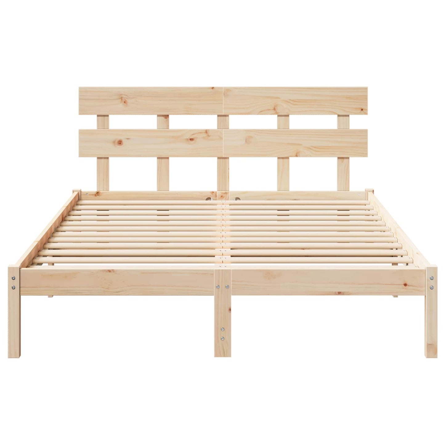 Sengestel med hovedgærde Brun 160 x 200 cm Massivt fyrretræ