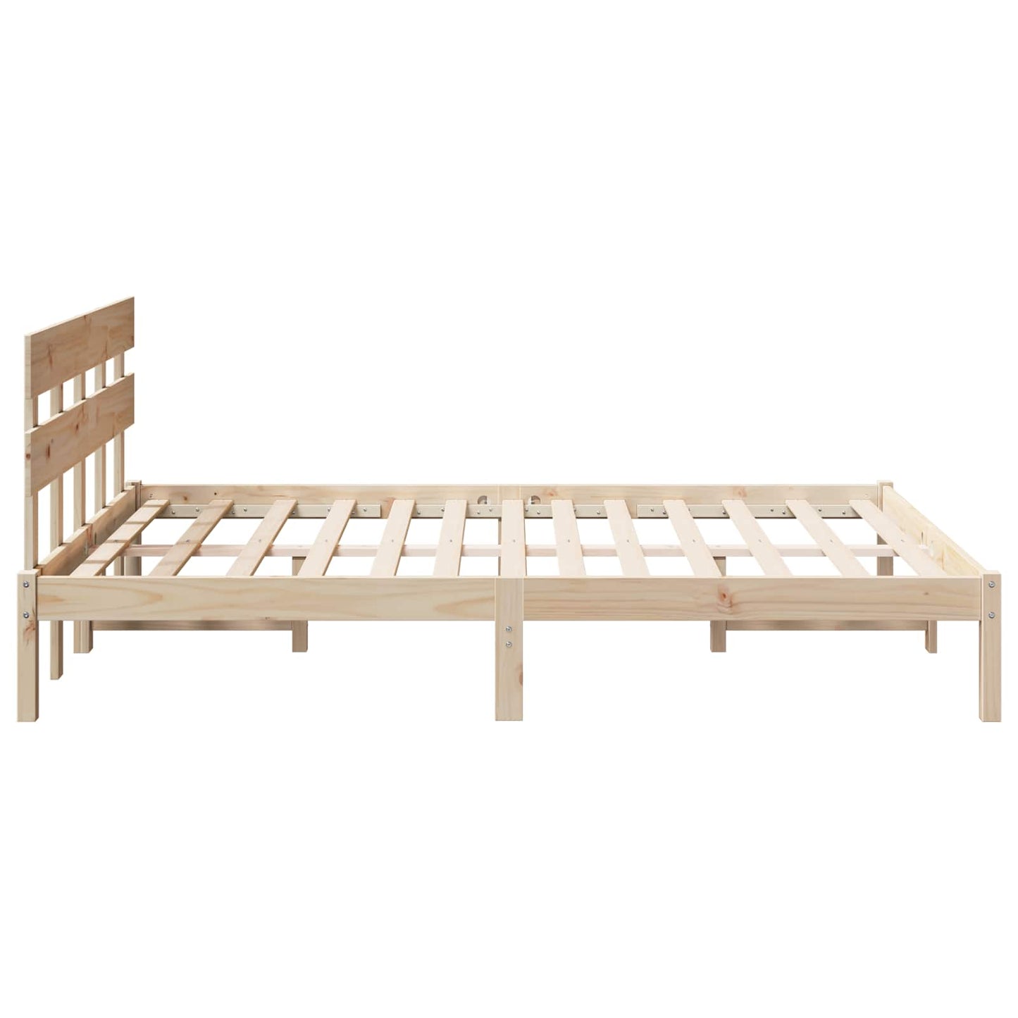 Sengestel med hovedgærde Brun 160 x 200 cm Massivt fyrretræ