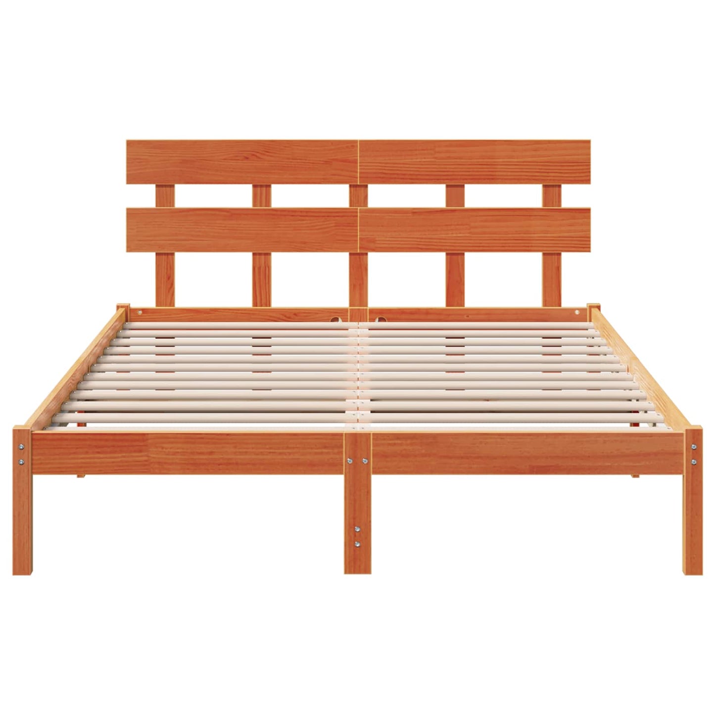 Sengestel med hovedgærde Brun 160 x 200 cm Massivt fyrretræ