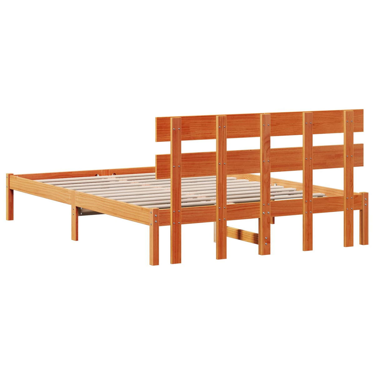 Sengestel med hovedgærde Brun 150 x 200 cm Massivt fyrretræ