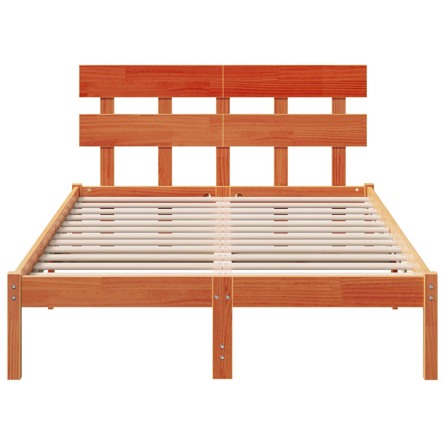 Sengestel med hovedgærde Brun 120 x 200 cm Massivt fyrretræ