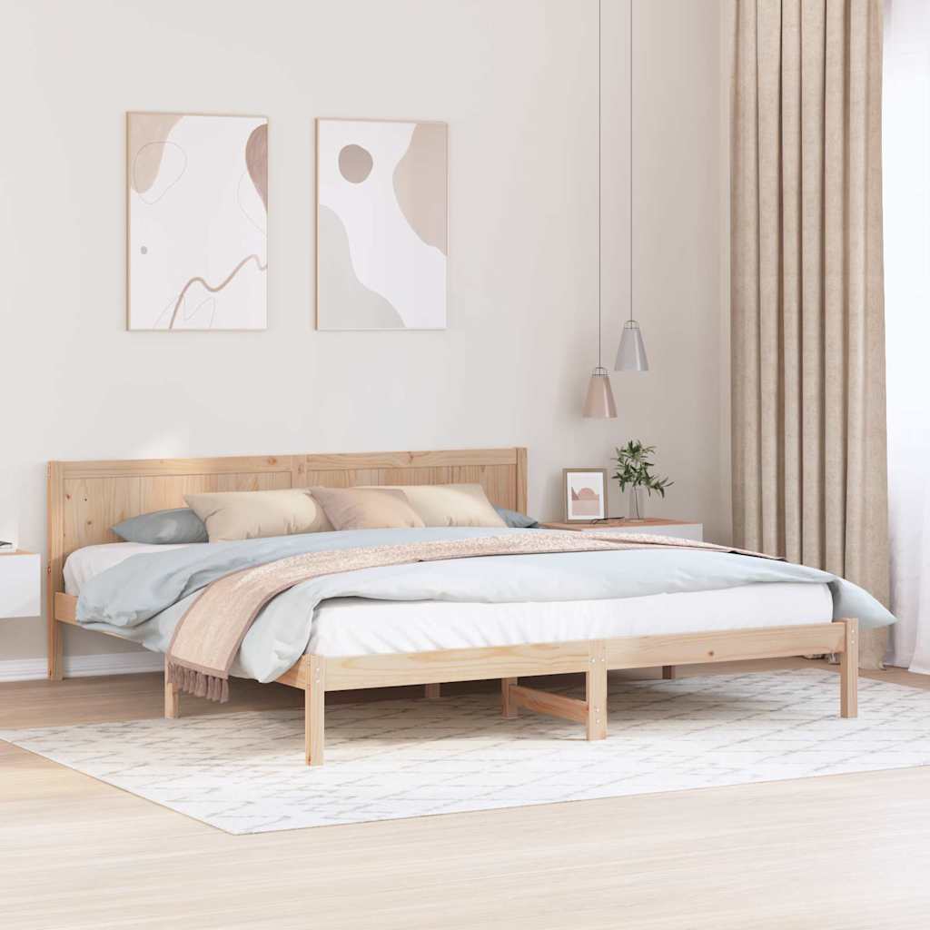Sengestel Brun 200 x 200 cm Massivt fyrretræ
