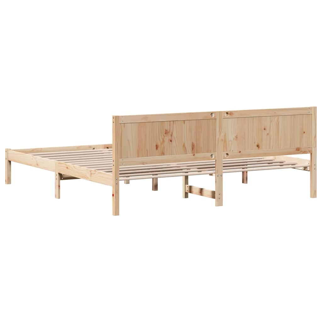 Sengestel Brun 200 x 200 cm Massivt fyrretræ