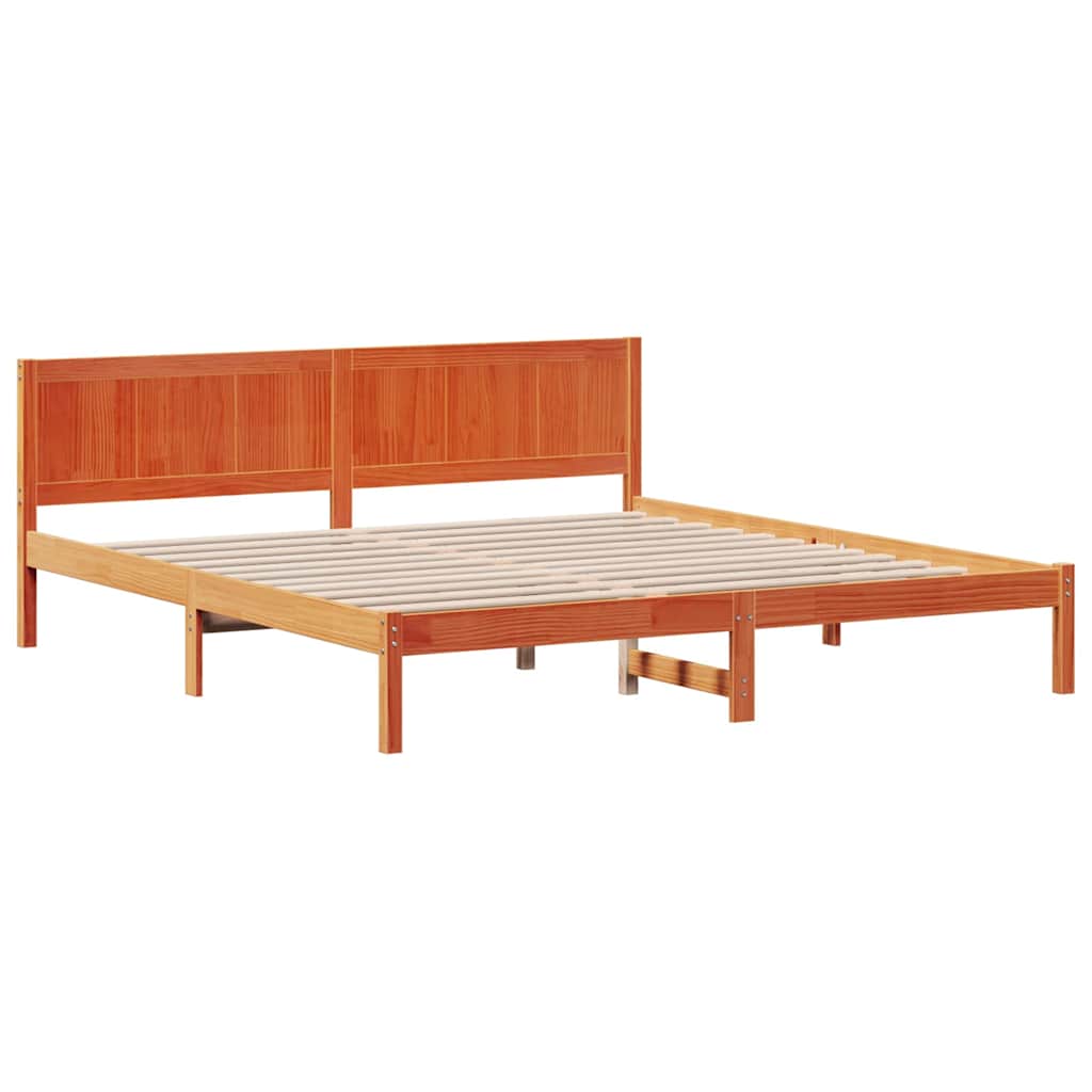 Sengestel Brun 200 x 200 cm Massivt fyrretræ