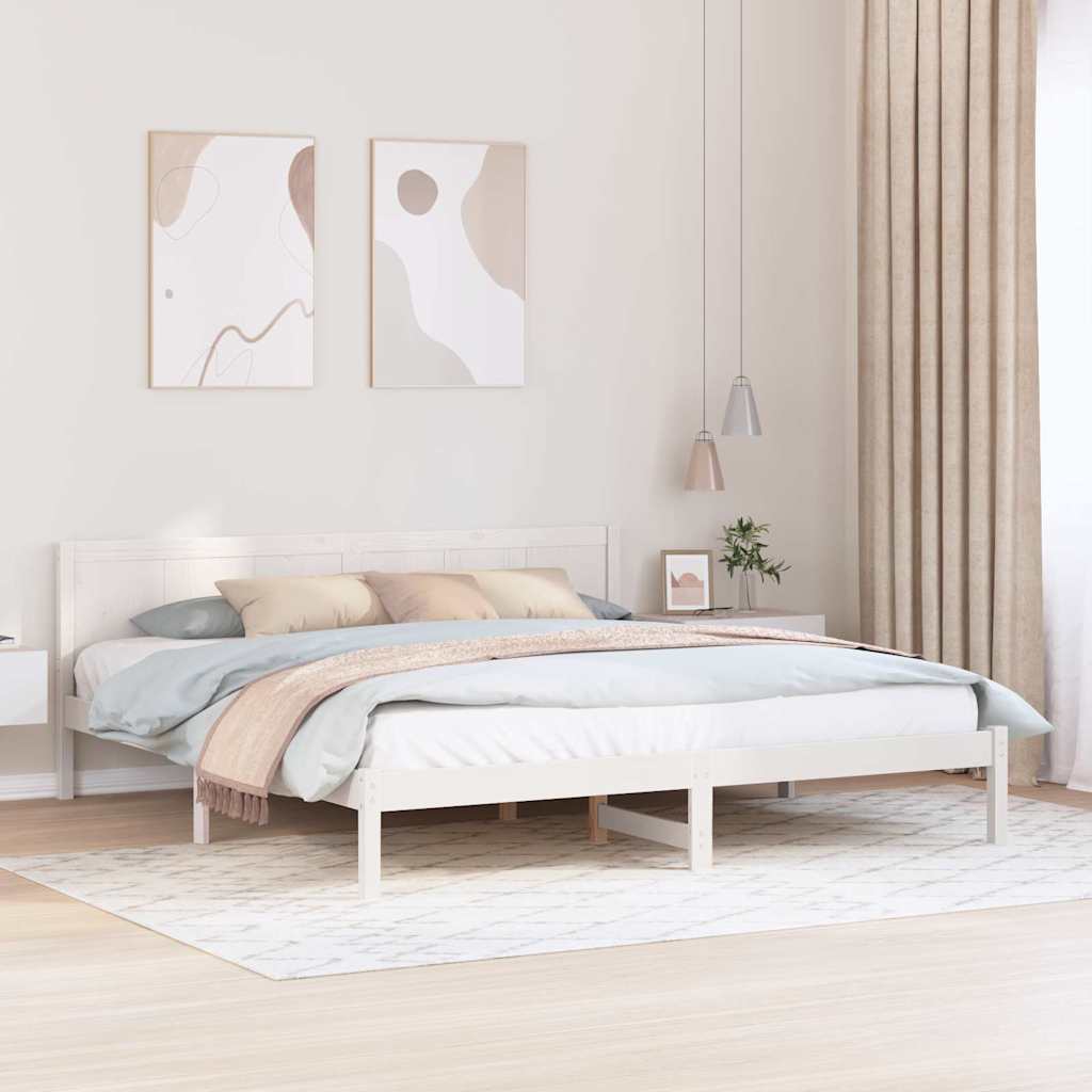 Sengestel Hvid 180 x 200 cm Massivt fyrretræ