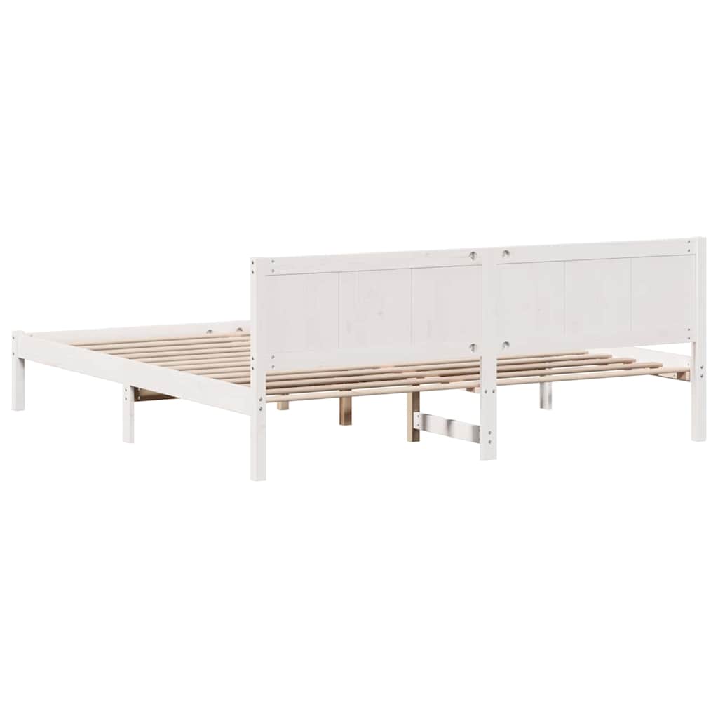 Sengestel Hvid 180 x 200 cm Massivt fyrretræ