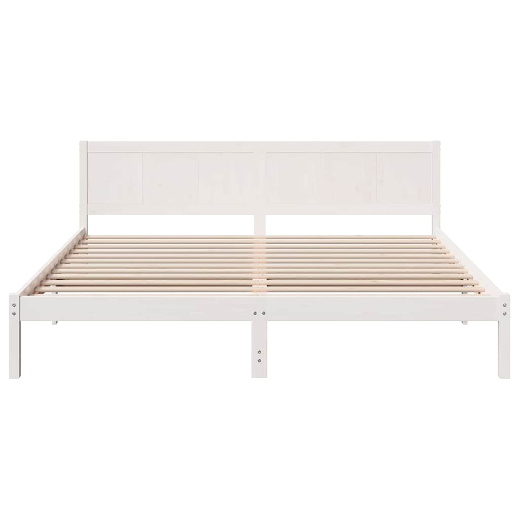 Sengestel Hvid 180 x 200 cm Massivt fyrretræ