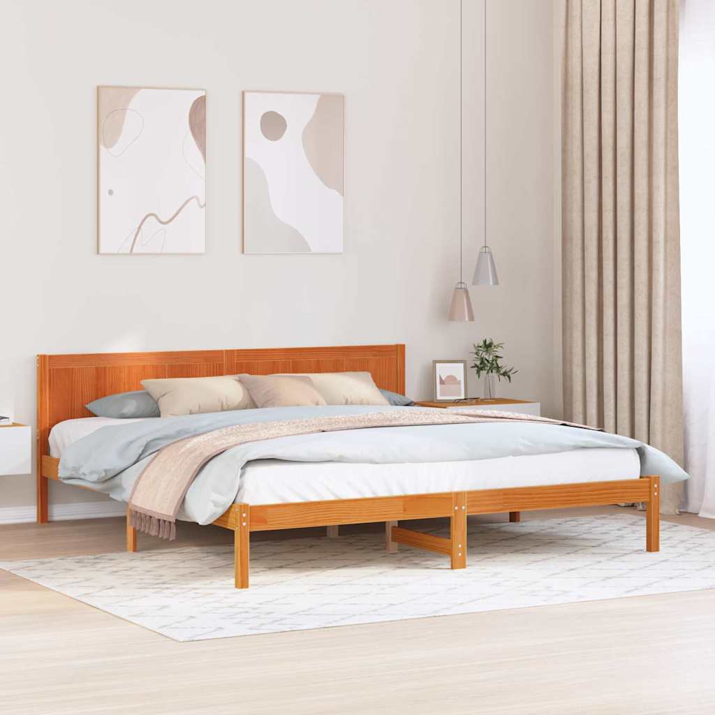 Sengestel Brun 180 x 200 cm Massivt fyrretræ