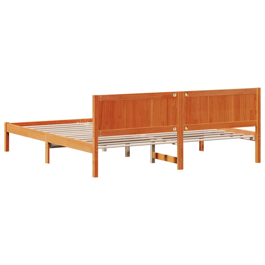 Sengestel Brun 180 x 200 cm Massivt fyrretræ