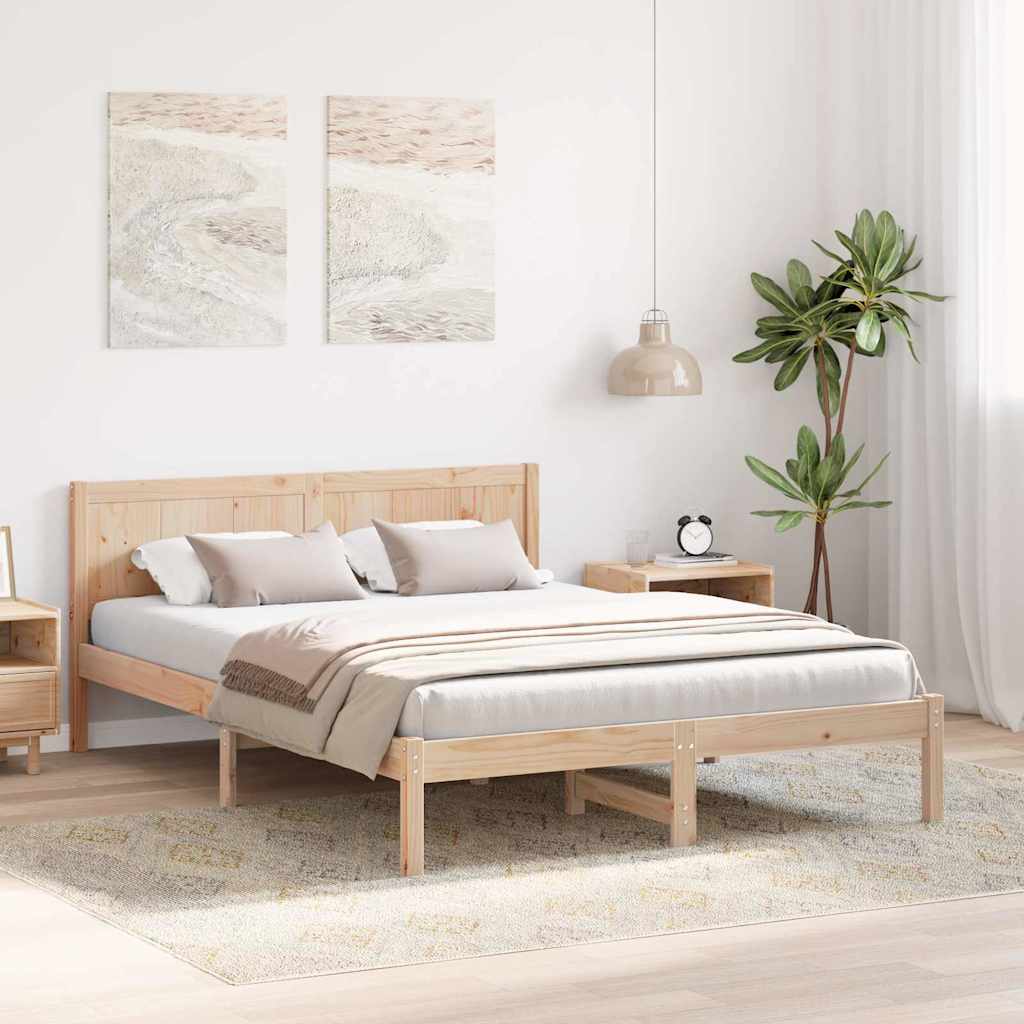 Sengestel Brun 160 x 200 cm Massivt fyrretræ