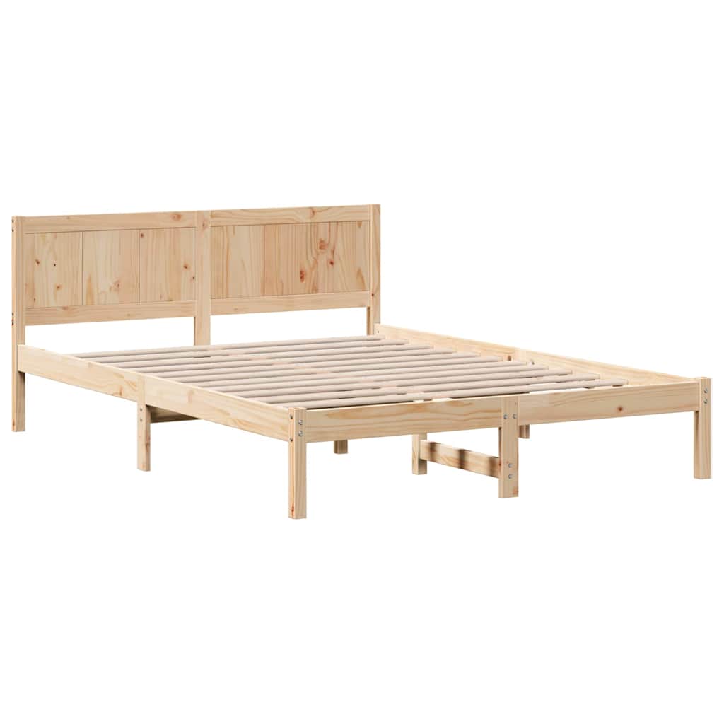 Sengestel Brun 160 x 200 cm Massivt fyrretræ