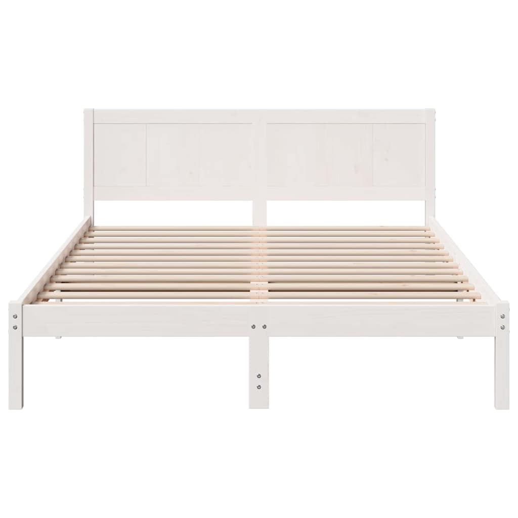 Sengestel Hvid 160 x 200 cm Massivt fyrretræ