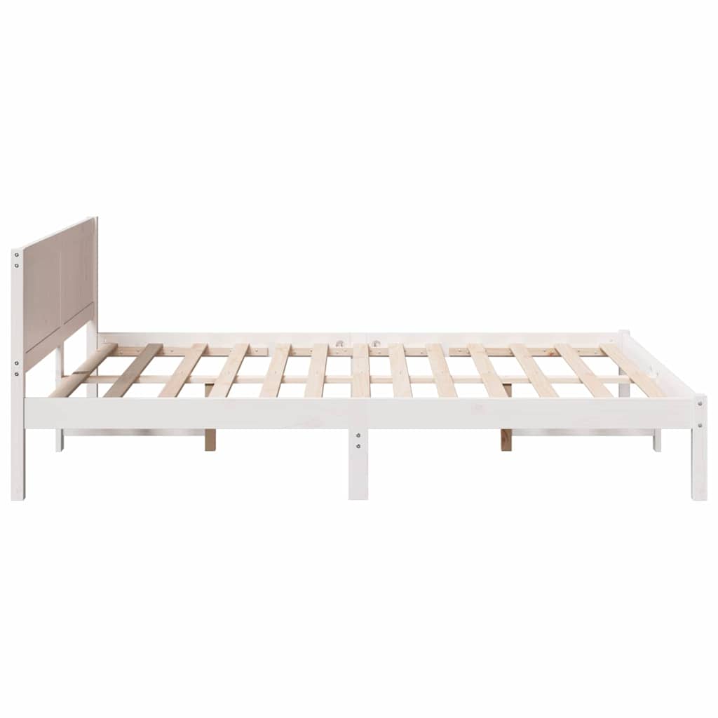 Sengestel Hvid 160 x 200 cm Massivt fyrretræ