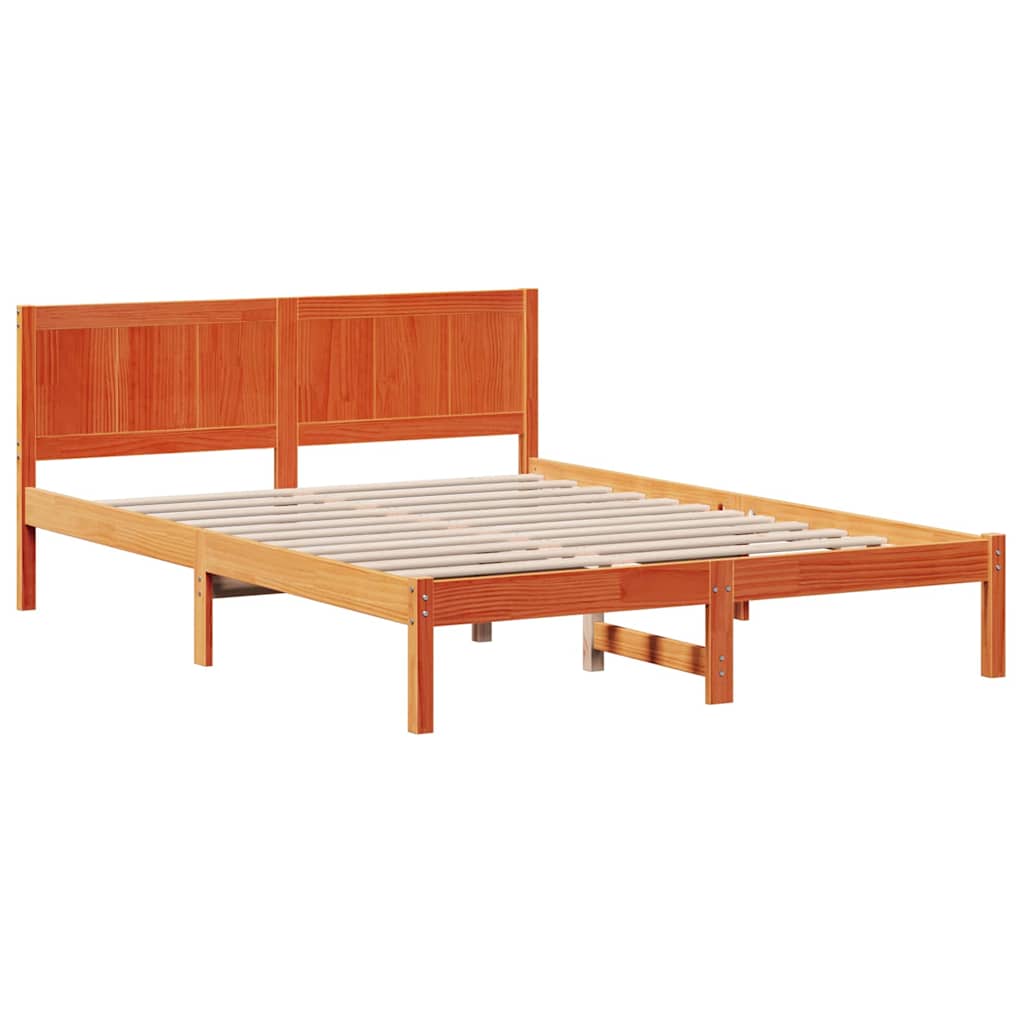 Sengestel Brun 150 x 200 cm Massivt fyrretræ