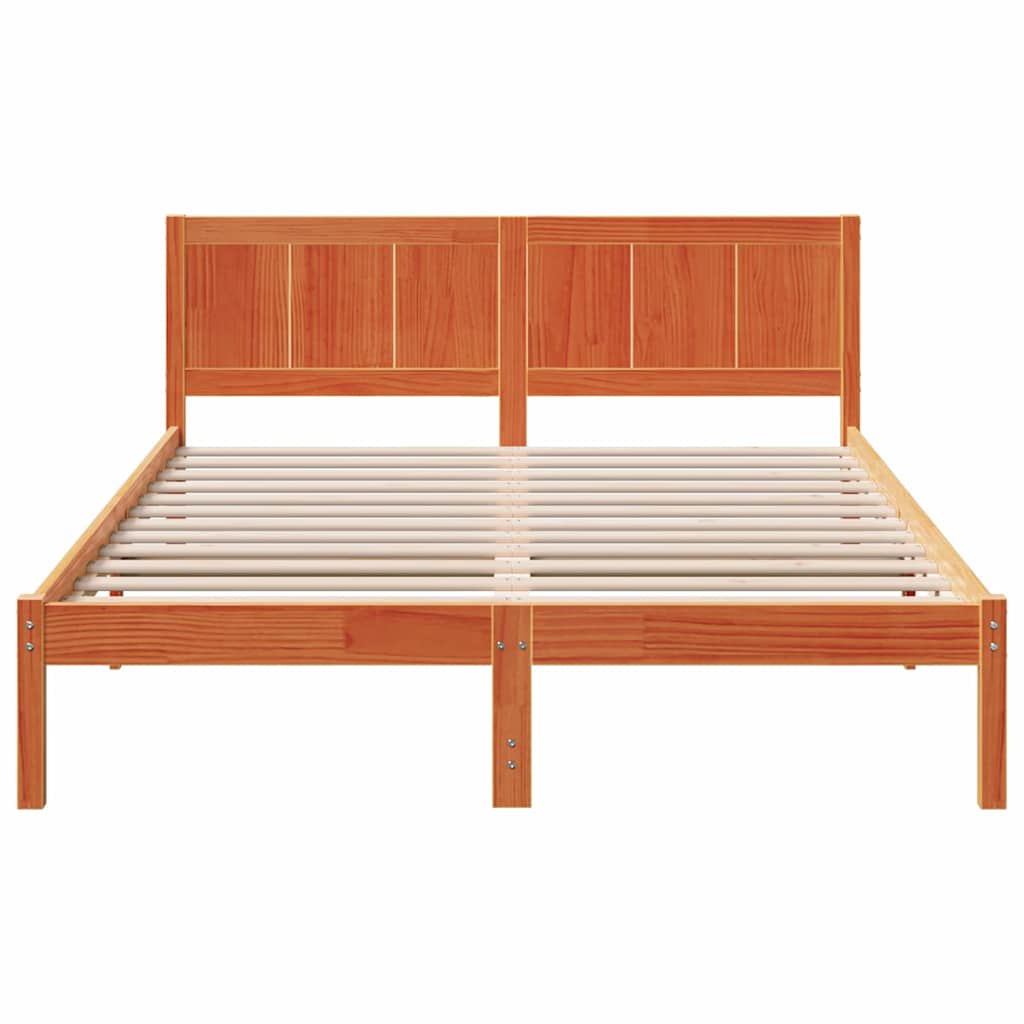 Sengestel Brun 150 x 200 cm Massivt fyrretræ