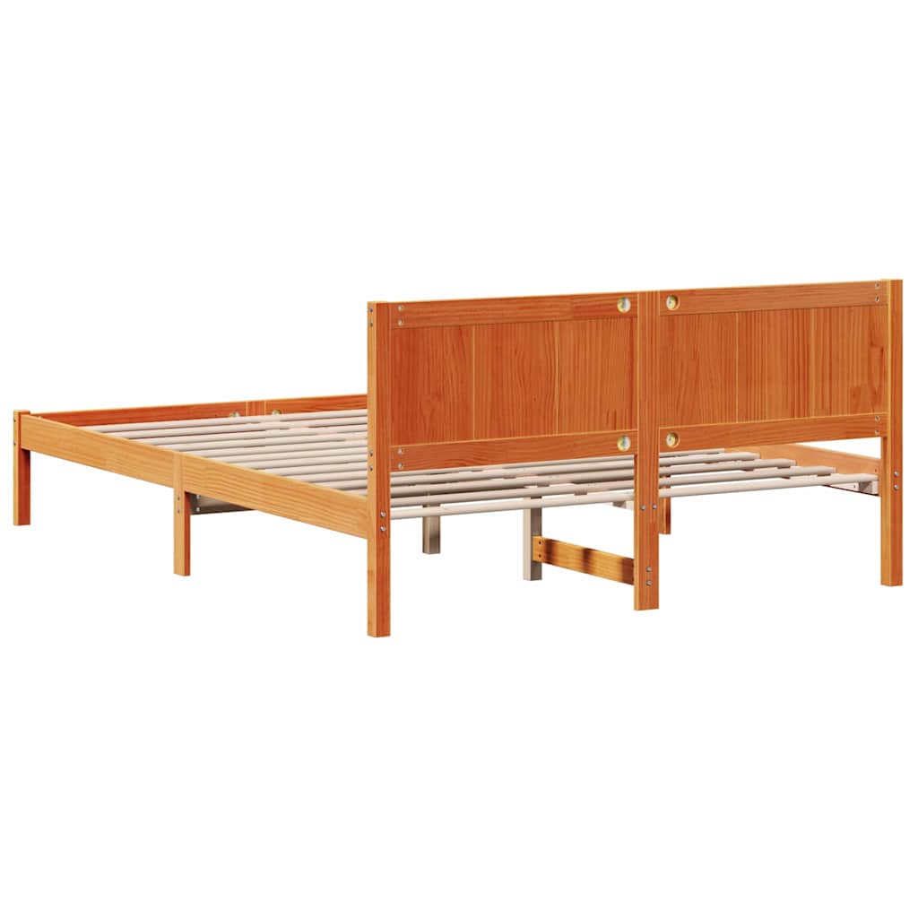 Sengestel Brun 140 x 200 cm Massivt fyrretræ