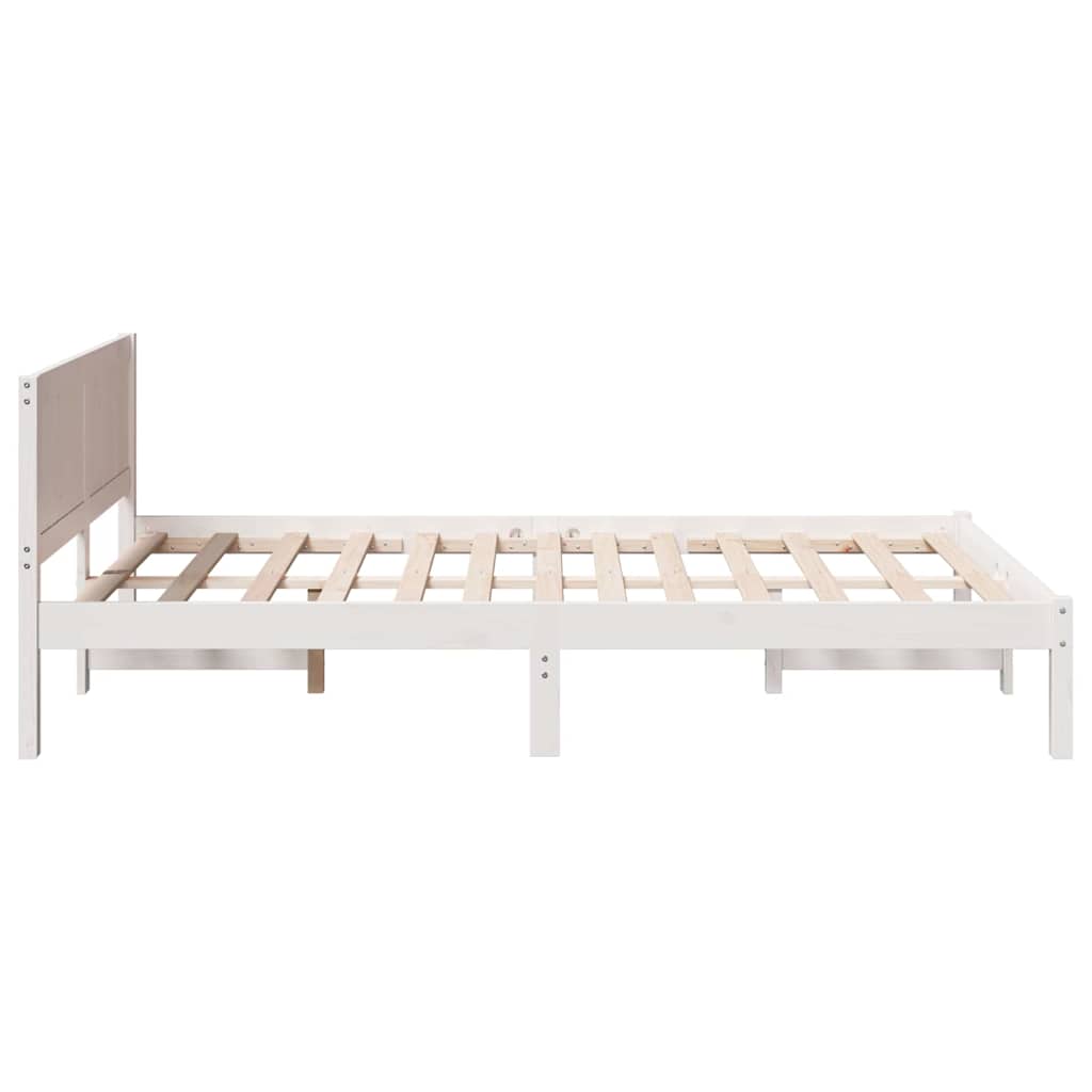 Sengestel Hvid 120 x 200 cm Massivt fyrretræ