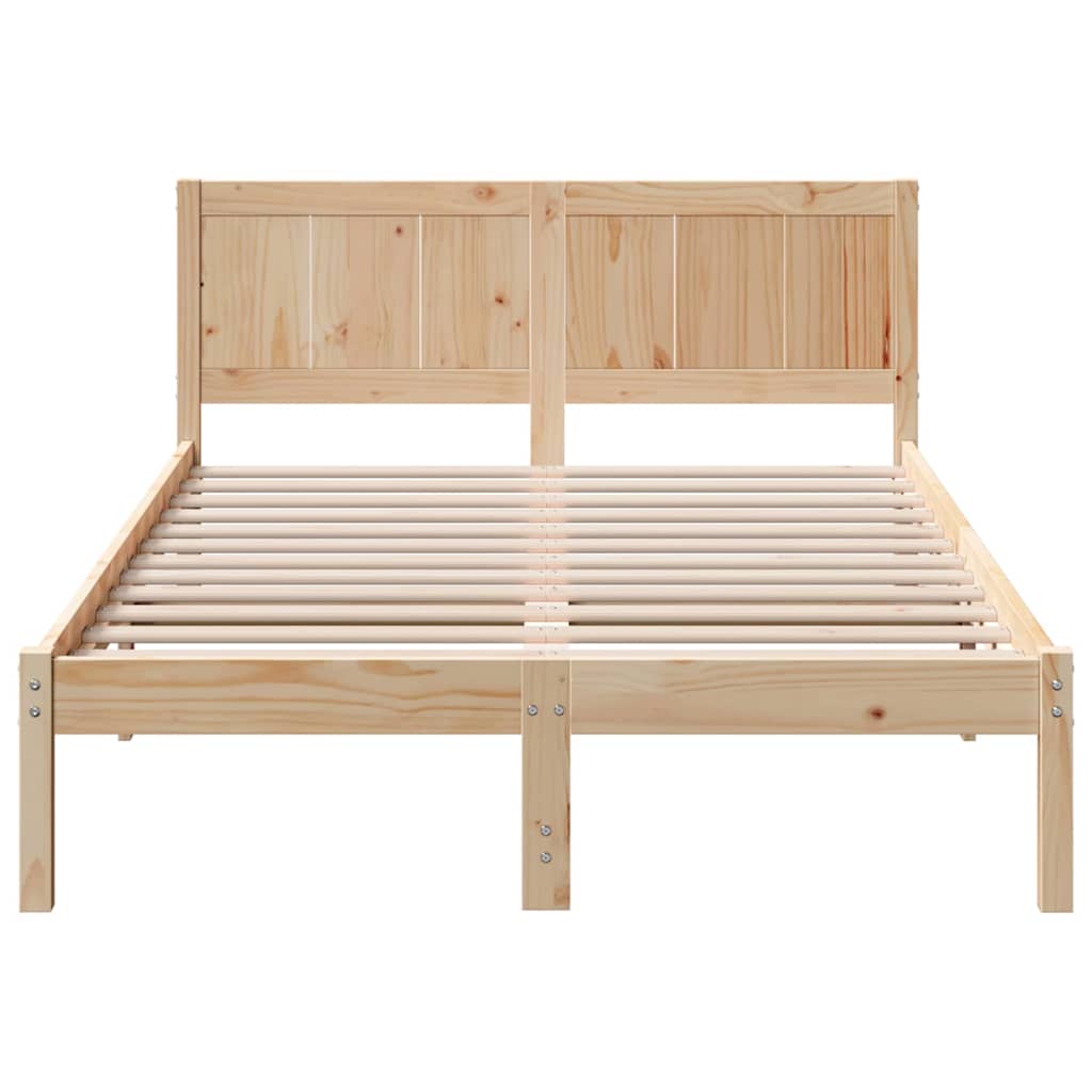 Sengestel Brun 140 x 190 cm Massivt fyrretræ