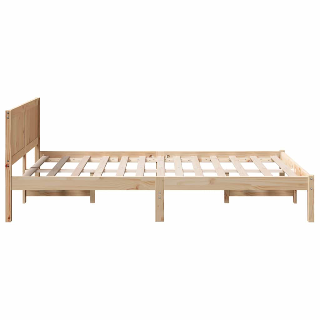 Sengestel Brun 140 x 190 cm Massivt fyrretræ