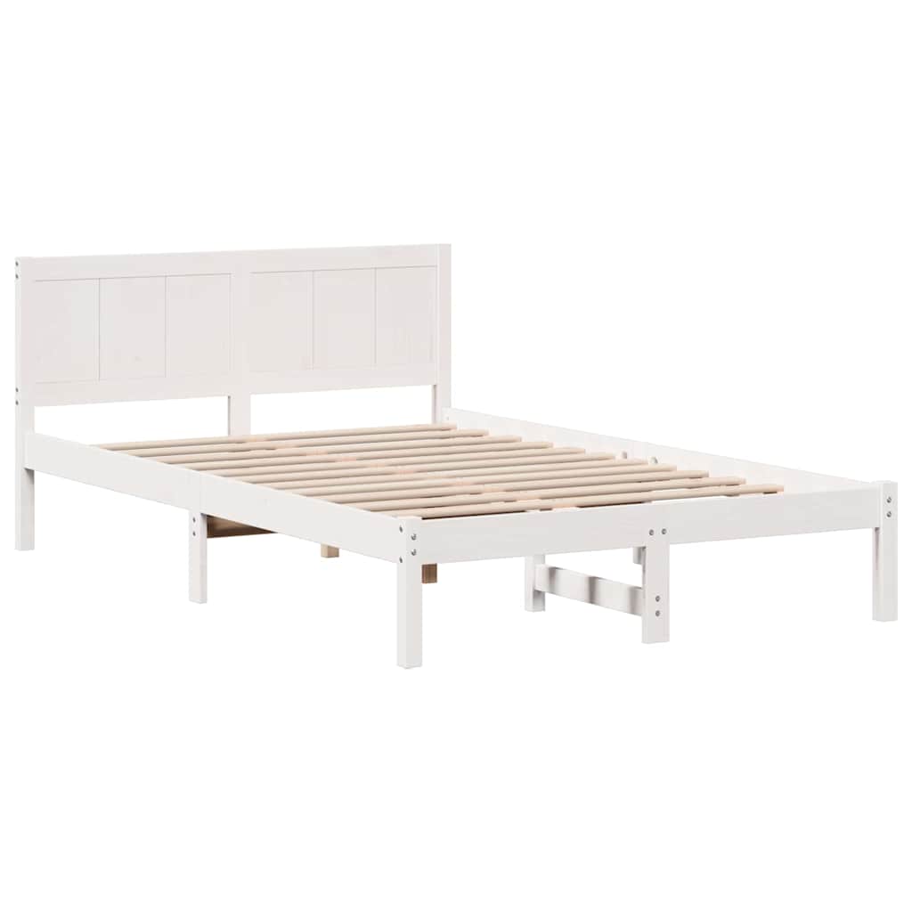 Sengestel Hvid 140 x 190 cm Massivt fyrretræ