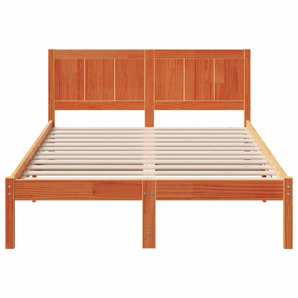 Sengestel Brun 140 x 190 cm Massivt fyrretræ