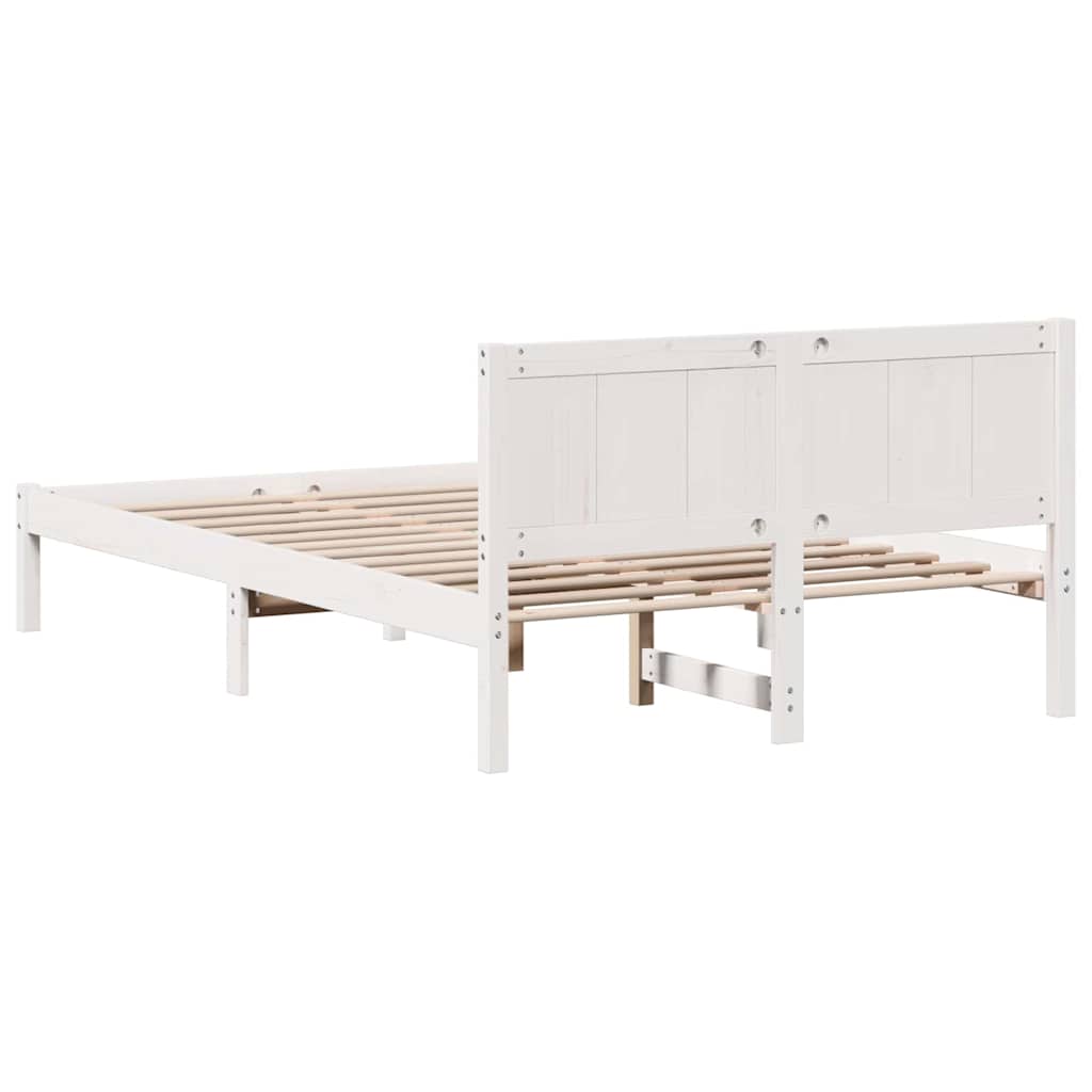 Sengestel Hvid 120 x 190 cm Massivt fyrretræ
