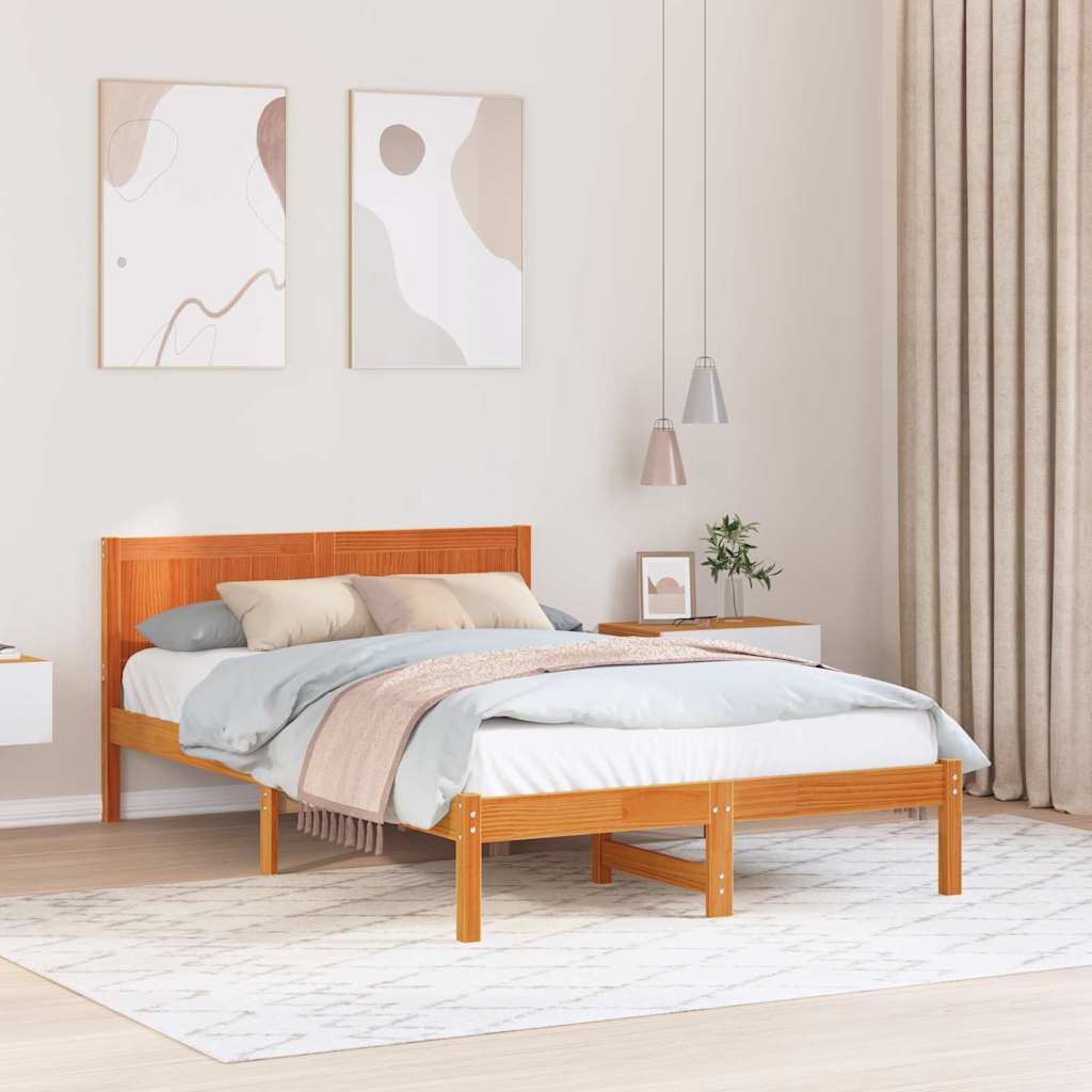 Sengestel Brun 120 x 190 cm Massivt fyrretræ
