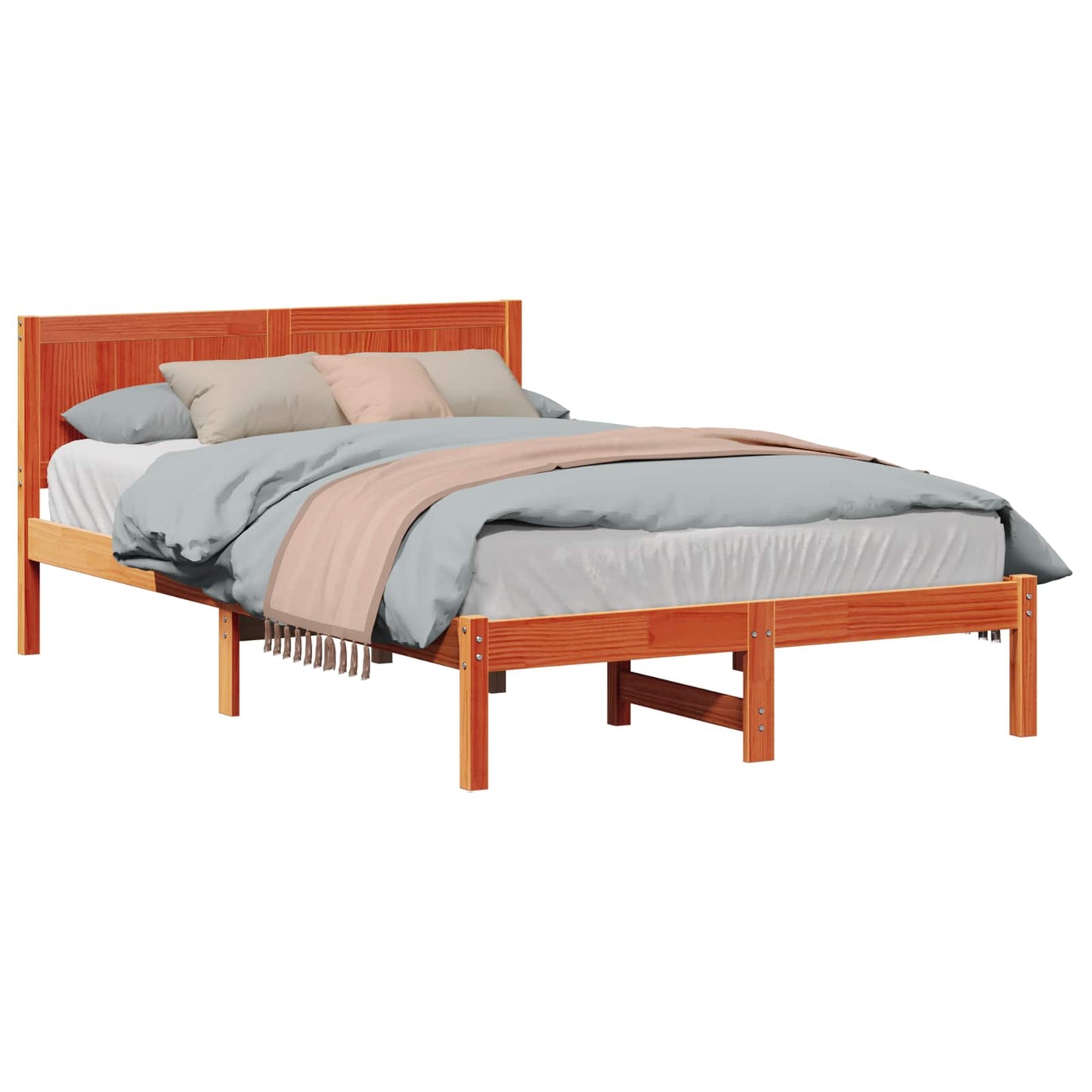 Sengestel Brun 120 x 190 cm Massivt fyrretræ