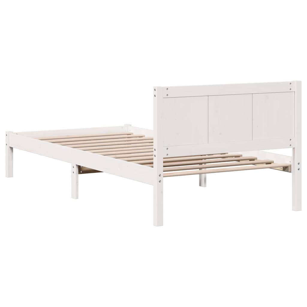 Sengestel Hvid 100 x 200 cm Massivt fyrretræ