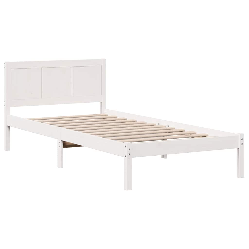 Sengestel Hvid 90 x 190 cm Massivt fyrretræ