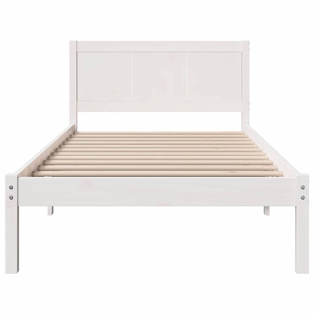 Sengestel Hvid 90 x 190 cm Massivt fyrretræ