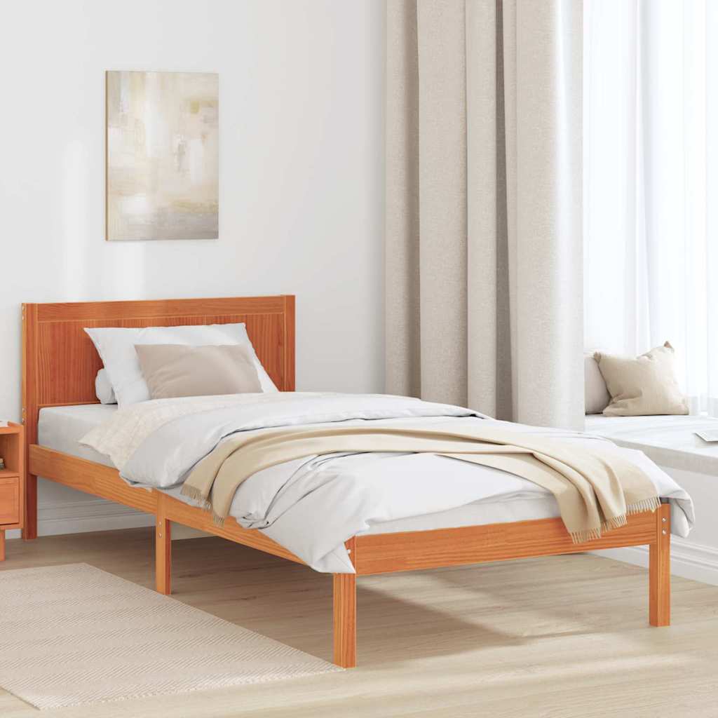 Sengestel Brun 90 x 190 cm Massivt fyrretræ