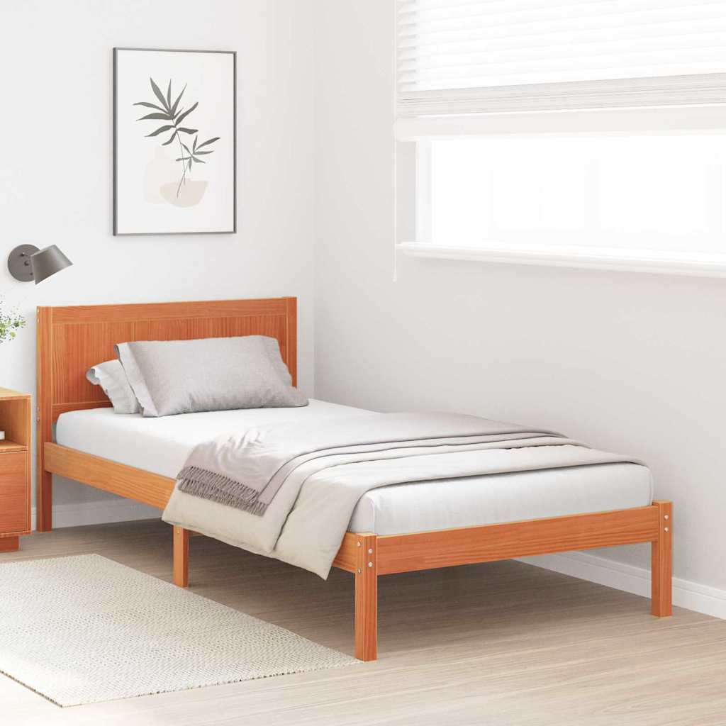 Sengestel Brun 90 x 190 cm Massivt fyrretræ