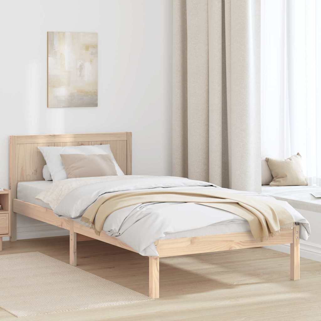 Sengestel Brun 75 x 190 cm Massivt fyrretræ