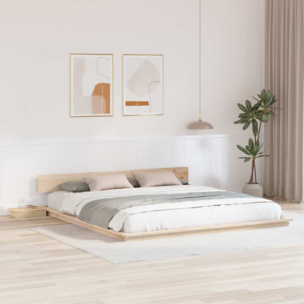 Sengestel Brun 200 x 200 cm træ