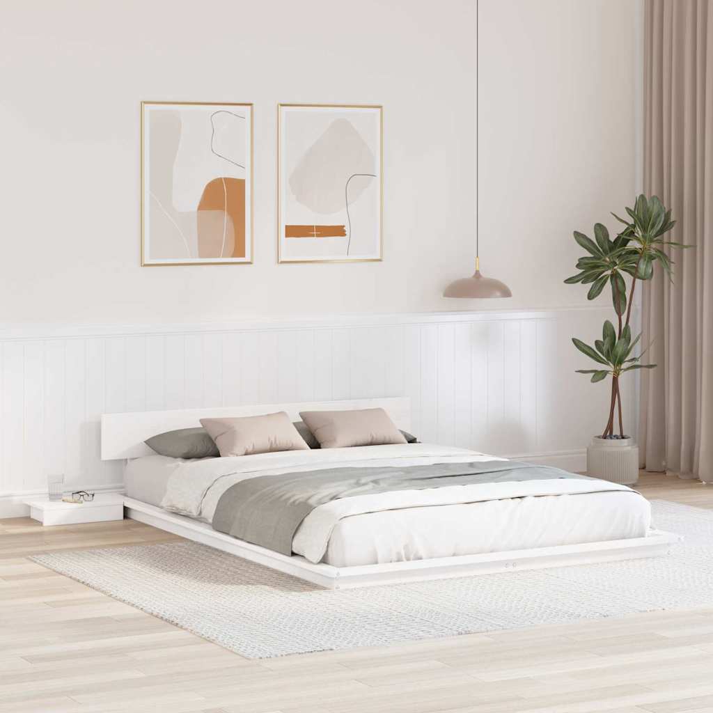 Sengestel Hvid 150 x 200 cm træ