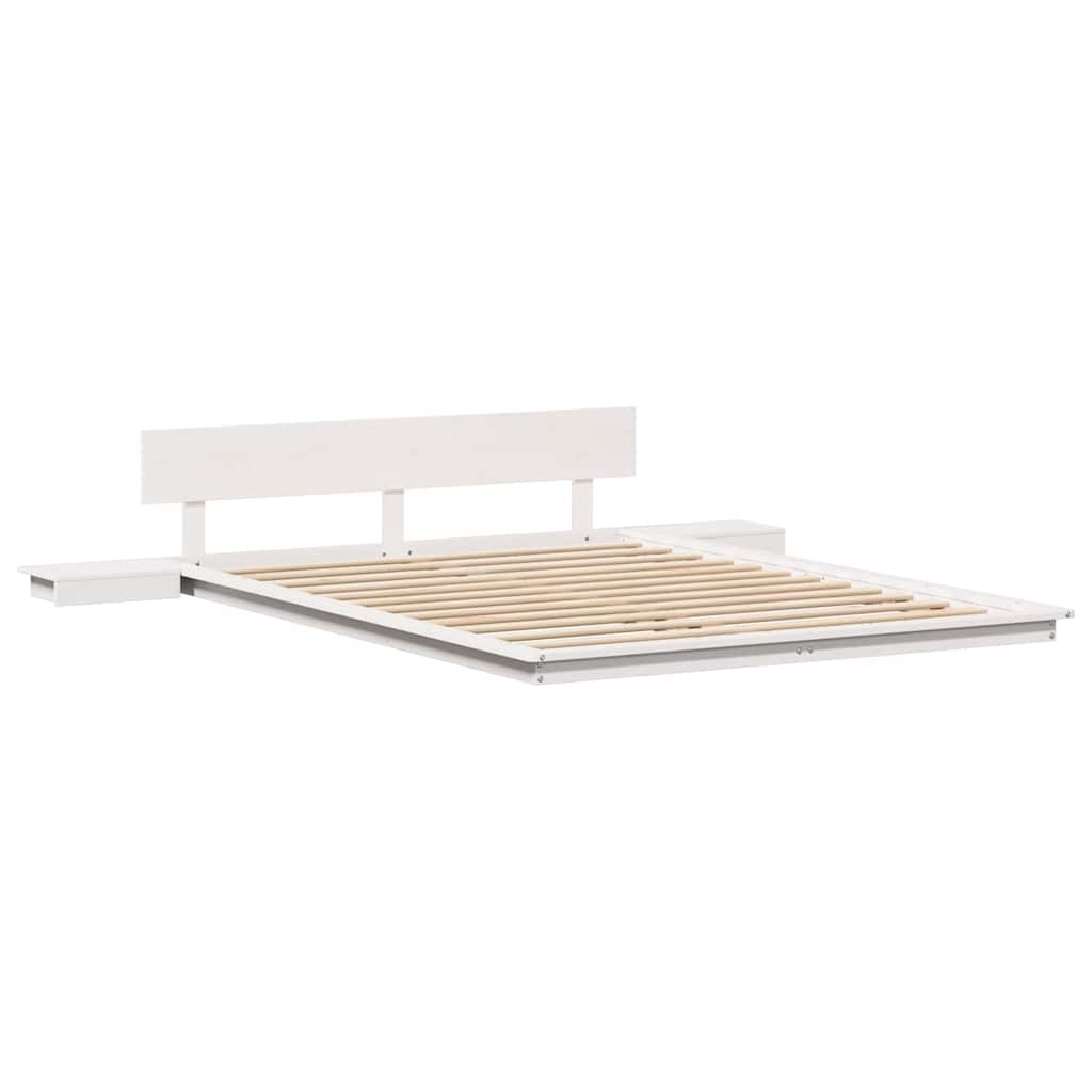 Sengestel Hvid 140 x 200 cm træ
