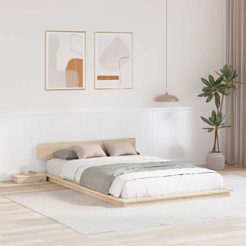 Sengestel Brun 140 x 190 cm træ