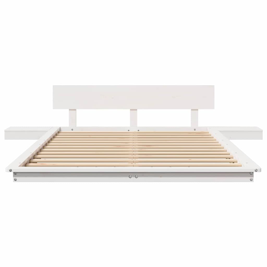 Sengestel med hovedgærde med opbevaring Brun 135 x 190 cm træ
