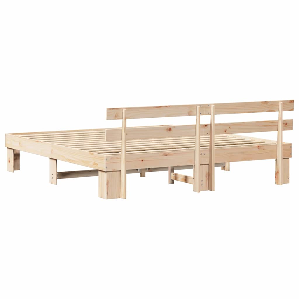 Sengestel Naturfarvet 200 x 200 cm Massiv fyrretræ
