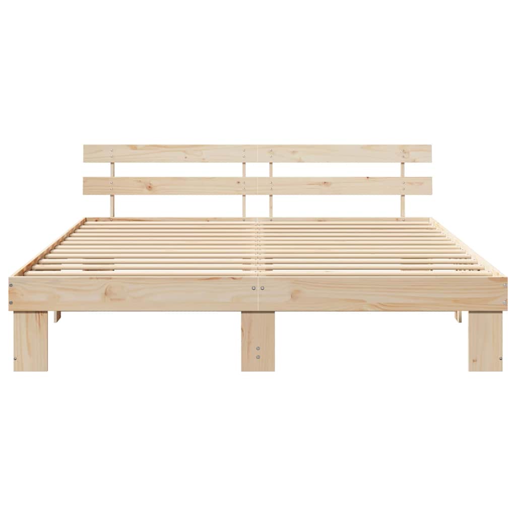 Sengestel Naturfarvet 200 x 200 cm Massiv fyrretræ