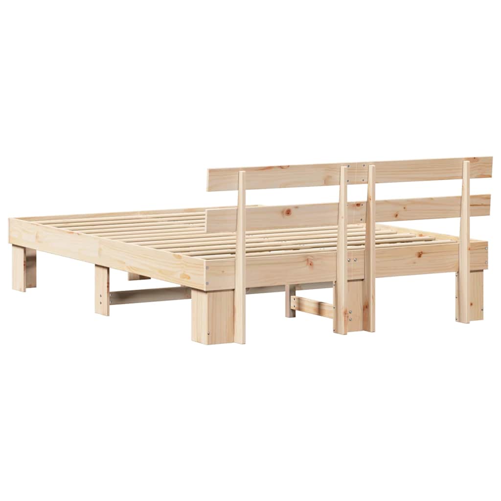 Sengestel Naturfarvet 160 x 200 cm Massiv fyrretræ
