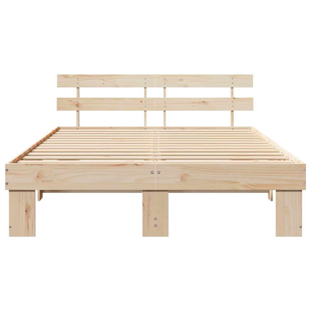 Sengestel Naturfarvet 160 x 200 cm Massiv fyrretræ